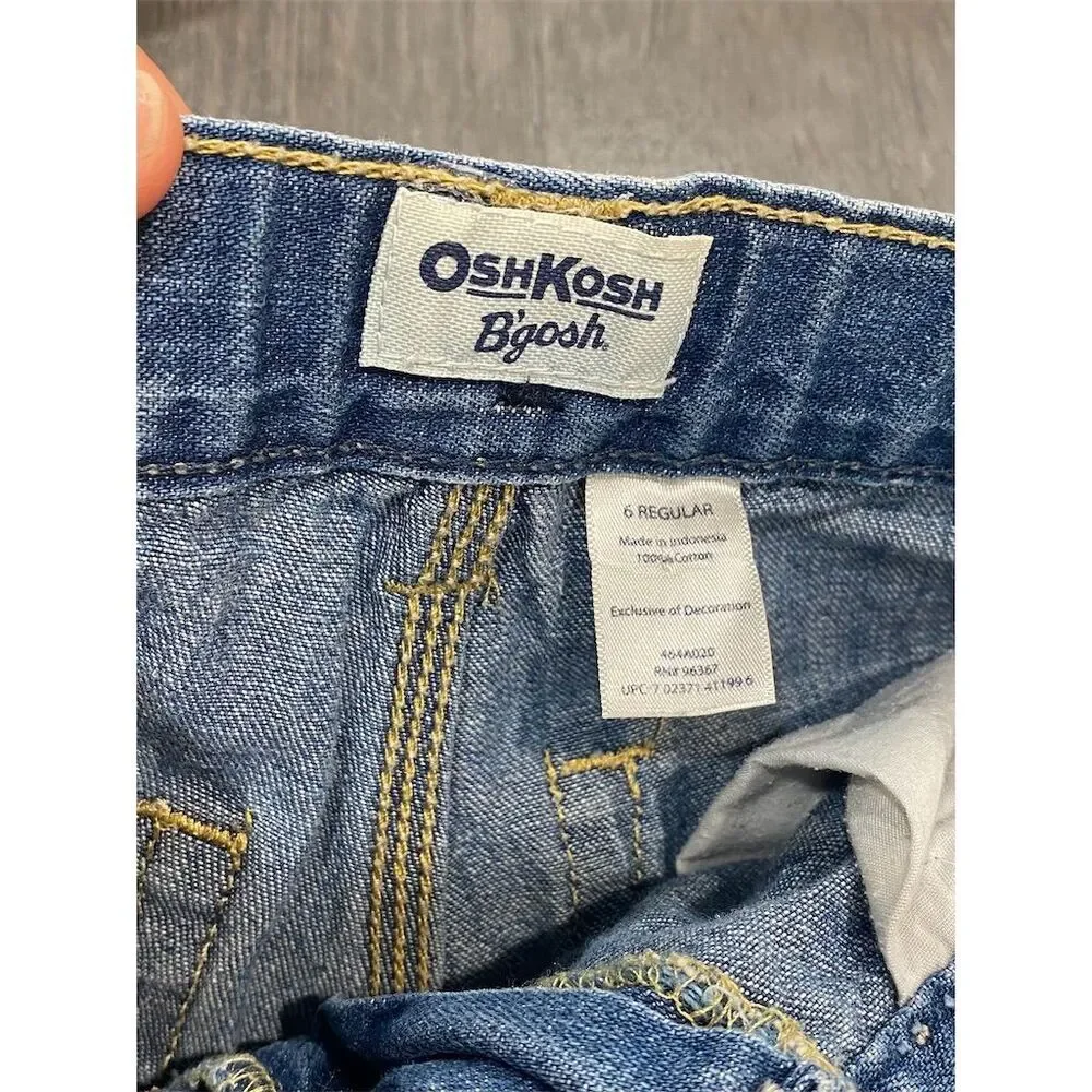 OshKosh B'gosh Boys Carpenter Denim Shorts Blue Size 6 Casual